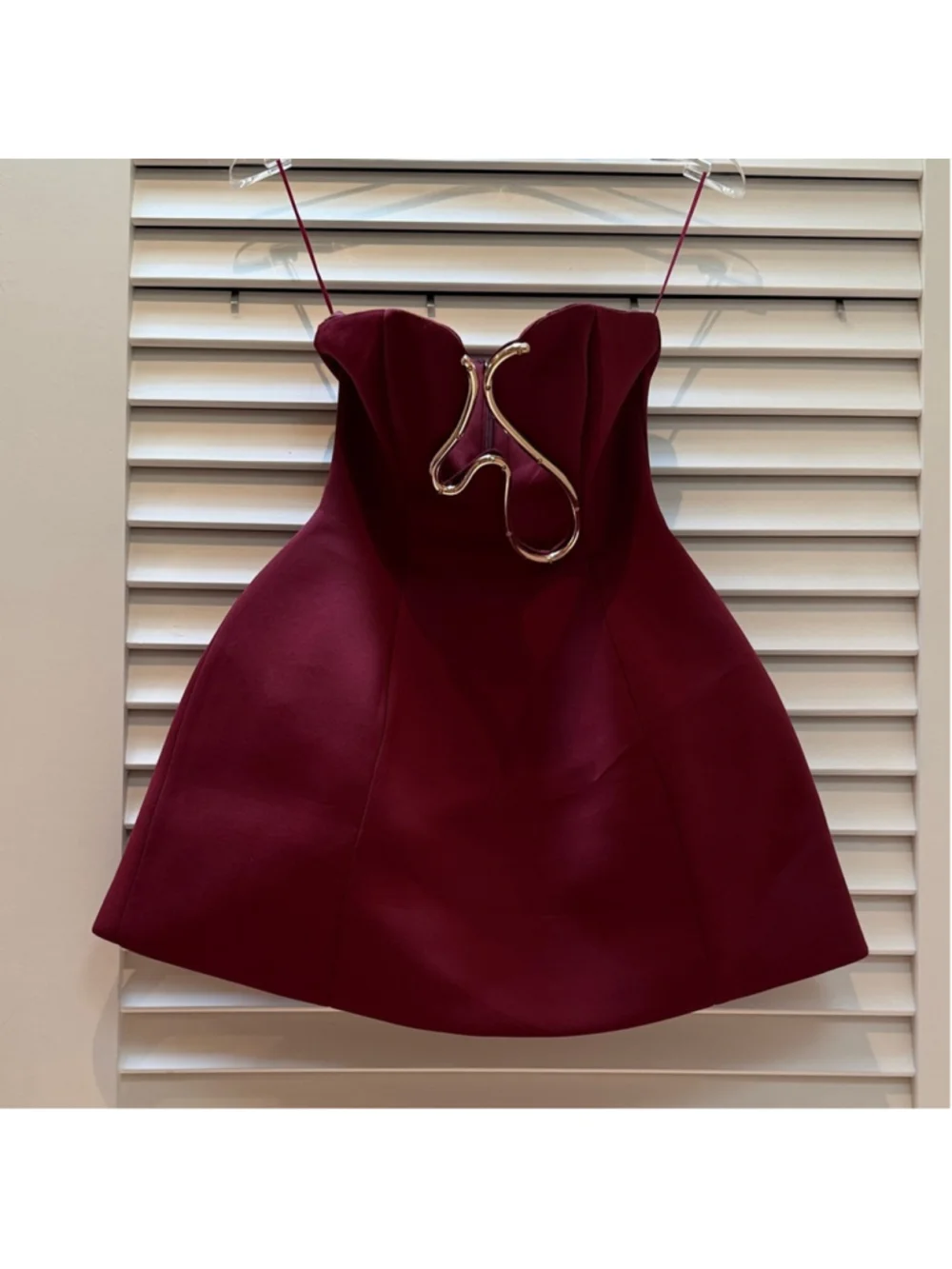 ASOS DESIGN Premium strapless sculpted mini dress with gold tone trim
